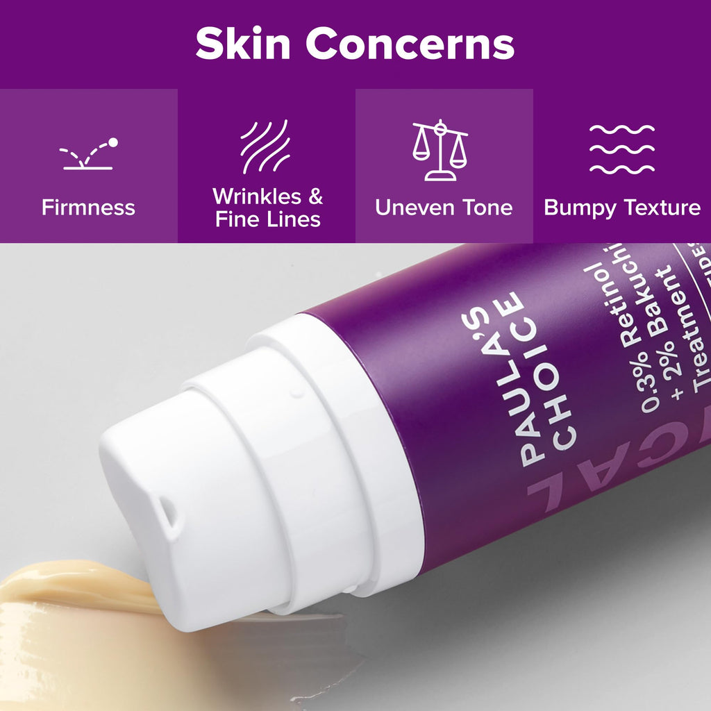 Buy now Paula's Choice CLINICAL 0.3% Retinol + 2% Bakuchiol Face Serum Treatment, Anti-Aging Serum for Face with Ceramides, Hylauronic Acid, Vitamin C & E, Deep Wrinkles & Fine Lines, Fragrance-Free, 1 oz at indiglob india