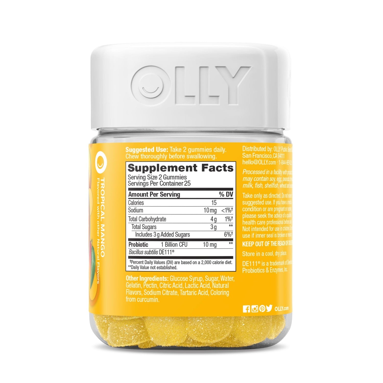 OLLY Probiotic Gummy, Immune System & Digestive Support*, Mango - 50 Count