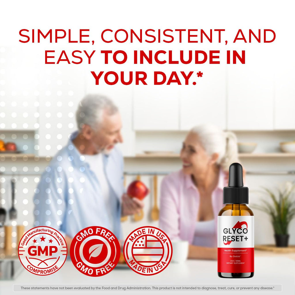Glyco Reset Drops - Official GlycoReset Oral Liquid Drop Advanced Premium Formula Support Maximum Strength, Natural Ingredients Vitamins for Overall Health & Wellness, 1 Bottle for 1 Month