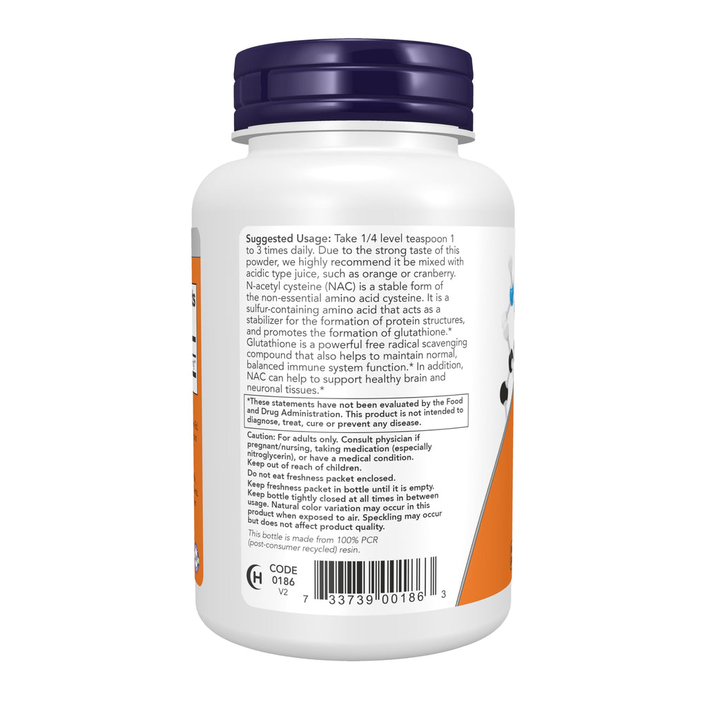 Buy now Now Supplements, NAC (N-Acetyl Cysteine) 600 mg Pure Powder, Free Radical Protection*, Cellular Health*, Immune System Function* 4-Ounce (113 g) at indiglob india