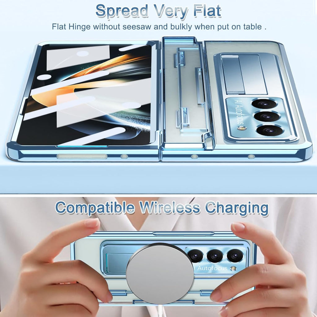 Buy now NINKI Compatible Samsung Galaxy Z Fold 5 Case with S Pen Holder & S Pen,Screen Protector Hinge Case for Samsung Z Fold 5 Case with Kickstand,Samsung Z Fold 5 5g Case Galaxy Fold 5 5g Phone Case Blue at indiglob india