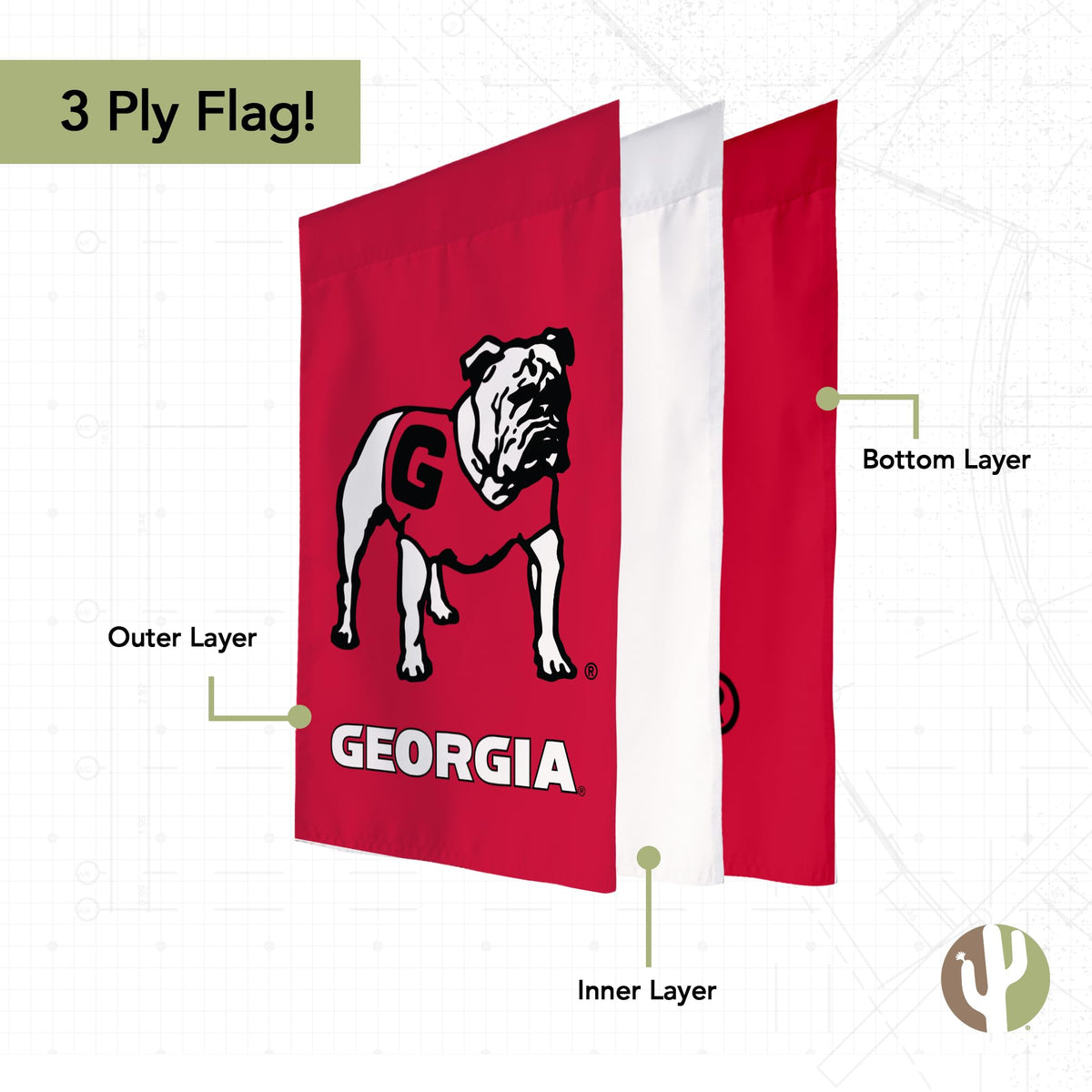 Desert Cactus University of Georgia UGA Garden Flag (P)