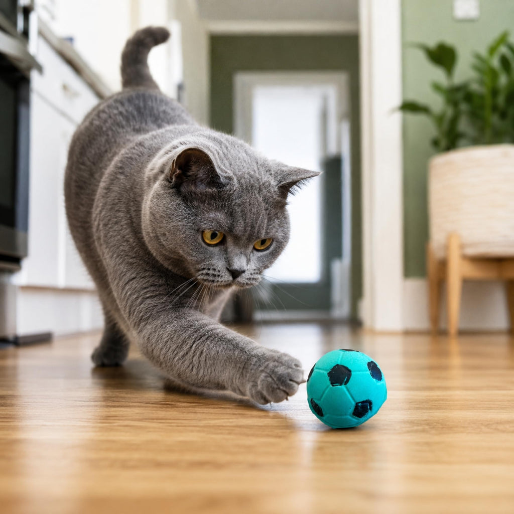 SPOT Sponge Soccer Ball Cat Toys for Cats and Kittens - Interactive and Colorful Plush Toy, Fun to Bat and Chase, Keep Cats Entertained - 1.5" Assorted 4-Pack