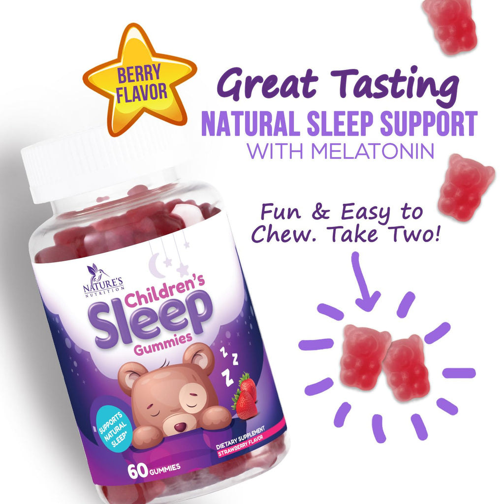 Kids Melatonin Gummies - 2mg Melatonin Per Serving - Children's Melatonin Gummy for Restful Sleep - Children's Chewable Sleep Supplement, Non-Habit Forming - Vegan, Natural Berry Flavor - 60 Gummies