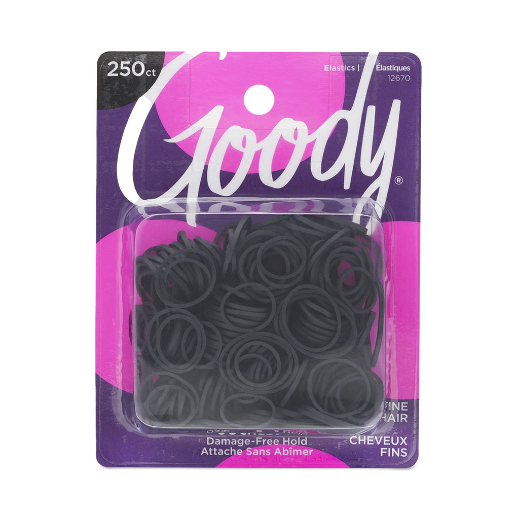 Goody Ouchless Polyband Hair Ties, 250 Ct, Clear, Latex Elastic Bands | Easy Glide, Ultra-Strong Hold Styling Accessories for Women & Men, Secure Hold Ridge Design, All Hair Types