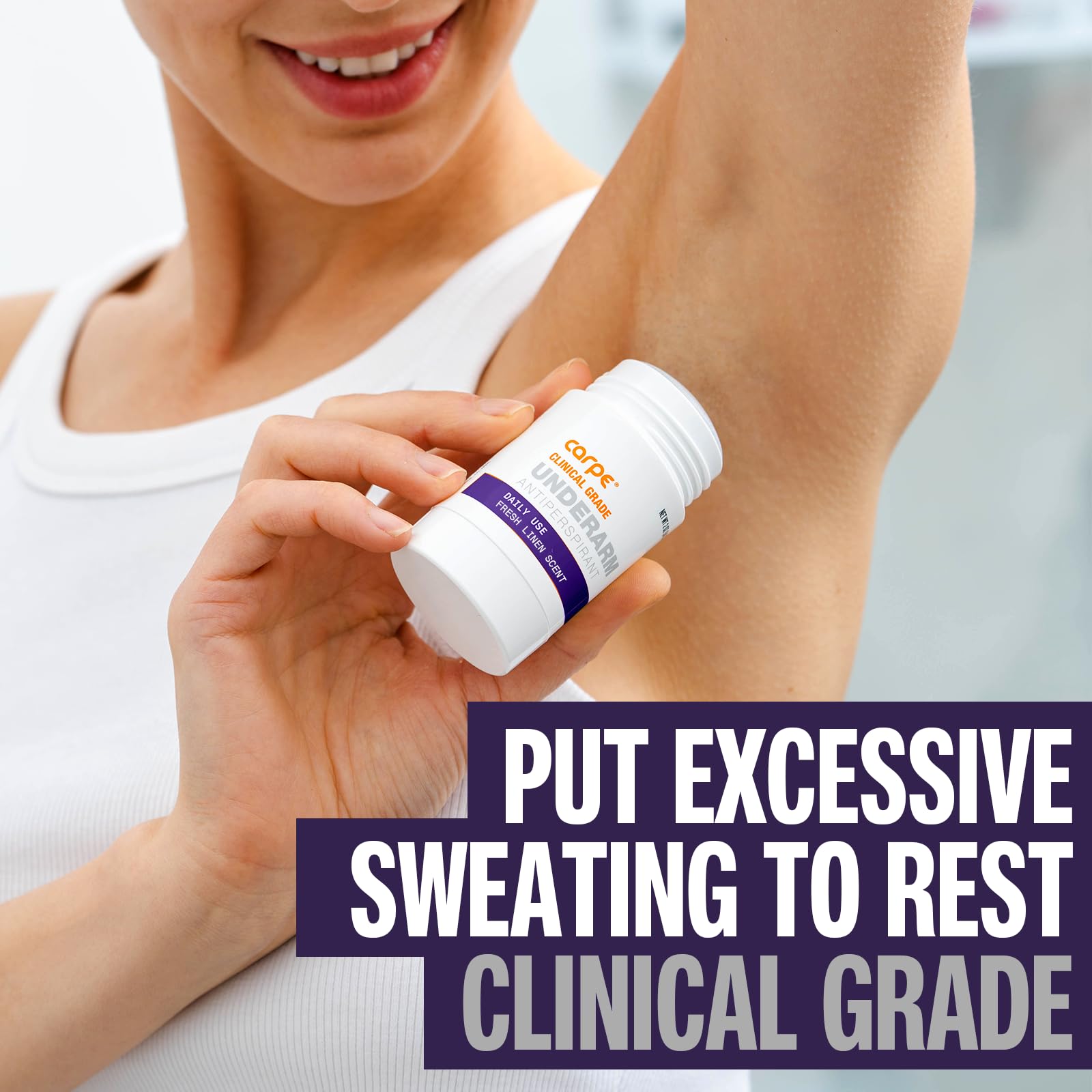 Carpe Clinical Strength Antiperspirant & Deodorant Stick, Fresh Linen | Clinical Strength Antiperspirant Deodorant, Solid Stick for Excessive Sweating, Fresh Linen