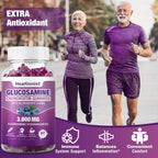 2 Packs 3000mg Glucosamine Chondroitin Gummies with MSM & Elderberry - Extra Strength Joint Health, Flexibility, Antioxidant Immune Support Supplement Gummy for Adults, Men & Women 120 Cts