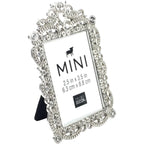 Buy now Bejeweled Silver Tone Metal Mini Picture Frame, 2.5" x 3.5" at indiglob india