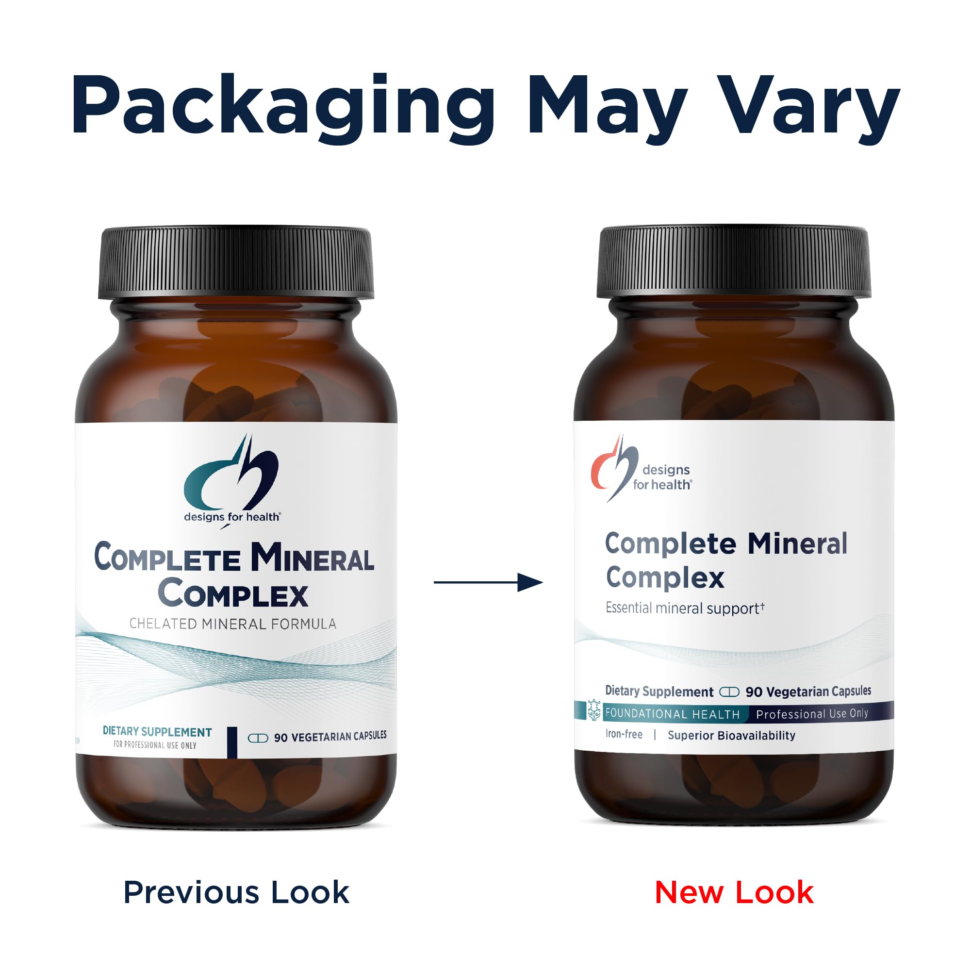 Designs for Health Complete Mineral Complex - Essential + Trace Minerals Supplement with Magnesium Malate, Chromium, Zinc + More - Iron-Free Multi Minerals Blend - Vegan + Gluten Free (90 Capsules)