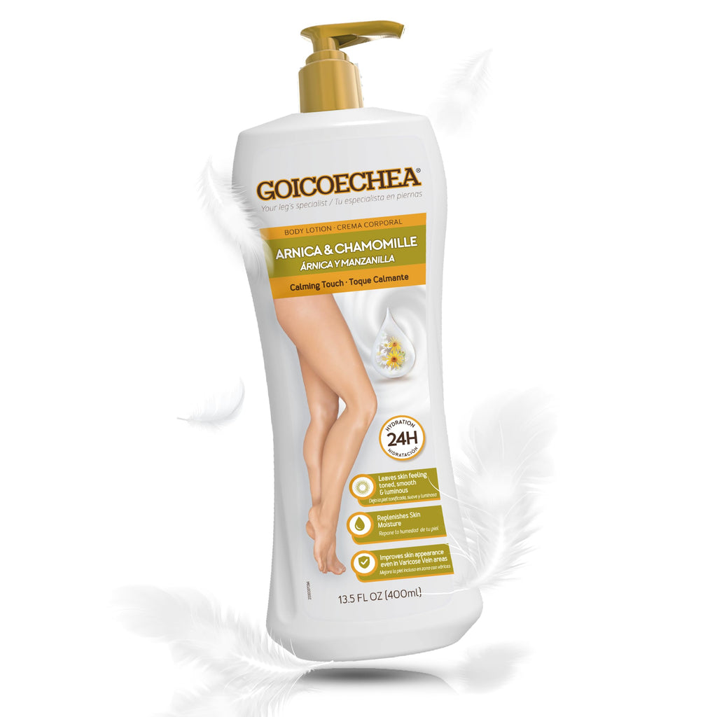 Goicoechea Arnica & Chamomile, Varicose Veins Cream, 13.5 Oz, 1-Pack | Improves Appearance of Varicose Veins, Body Lotion, Soothes Tired Legs, Hydrates & Refreshes Skin, Non-Greasy Daily Formula