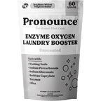 Pronounce Enzyme Oxygen Laundry Booster - Brightens White & Tough on Stains, Fights Odor. Enzyme Stain Fighter, Cleaner Ingredients, Fragrance Free - Ultra Concentrated, HE - 60 Loads (Unscented)
