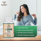 L-Serine 2,000mg, Memory, Clarity + Sleep Support, 180 Capsules