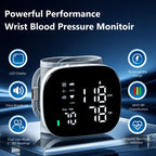 iHome Wrist Blood Pressure Monitor Rechargeable Digital Voice Broadcast LED Backlit BP Machine 199 Memory Storage for 2 Users with Carrying Case for Home Use