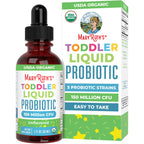 MaryRuth's Organic Toddler Probiotic Liquid Drops, Sugar Free, Ages 1-3 | 5 Probiotic Strains, 150 Million CFU Per Serving, USDA Organic, Sugar Free, Vegan
