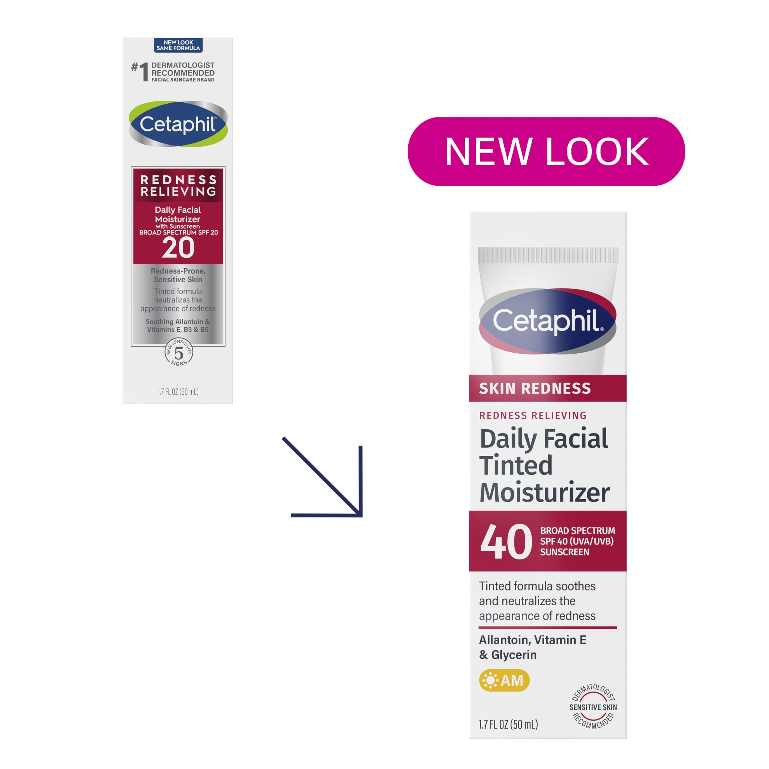 Buy now CETAPHIL Redness Relieving Daily Facial Moisturizer SPF 40, 1.7 fl oz, Broad spectrum Sunscreen, Neutral Tint, For Redness-Prone Skin at indiglob india