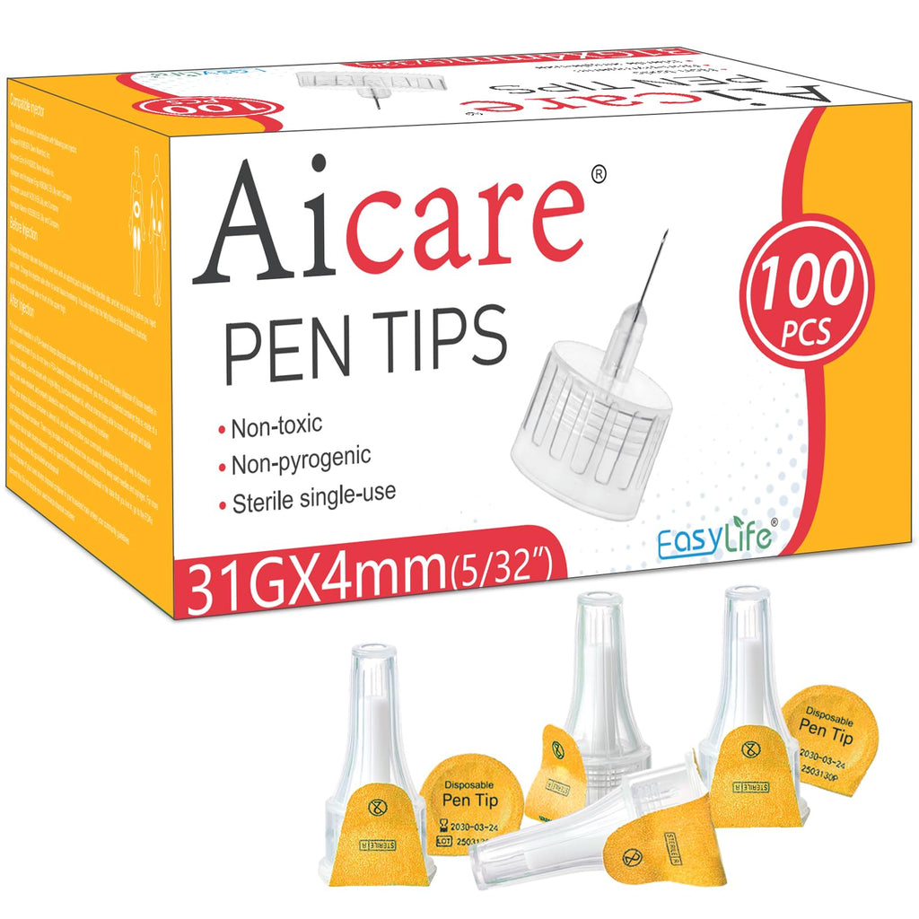 Pen Tips 31G x 4mm, Universal Fit, 100/bx, Comfortable, Extra-Thin