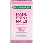 Nature's Bounty Optimal Solutions Hair, Skin & Nails Formula, 20 Servings | With 3,000 mcg Biotin, 60 Coated Caplets