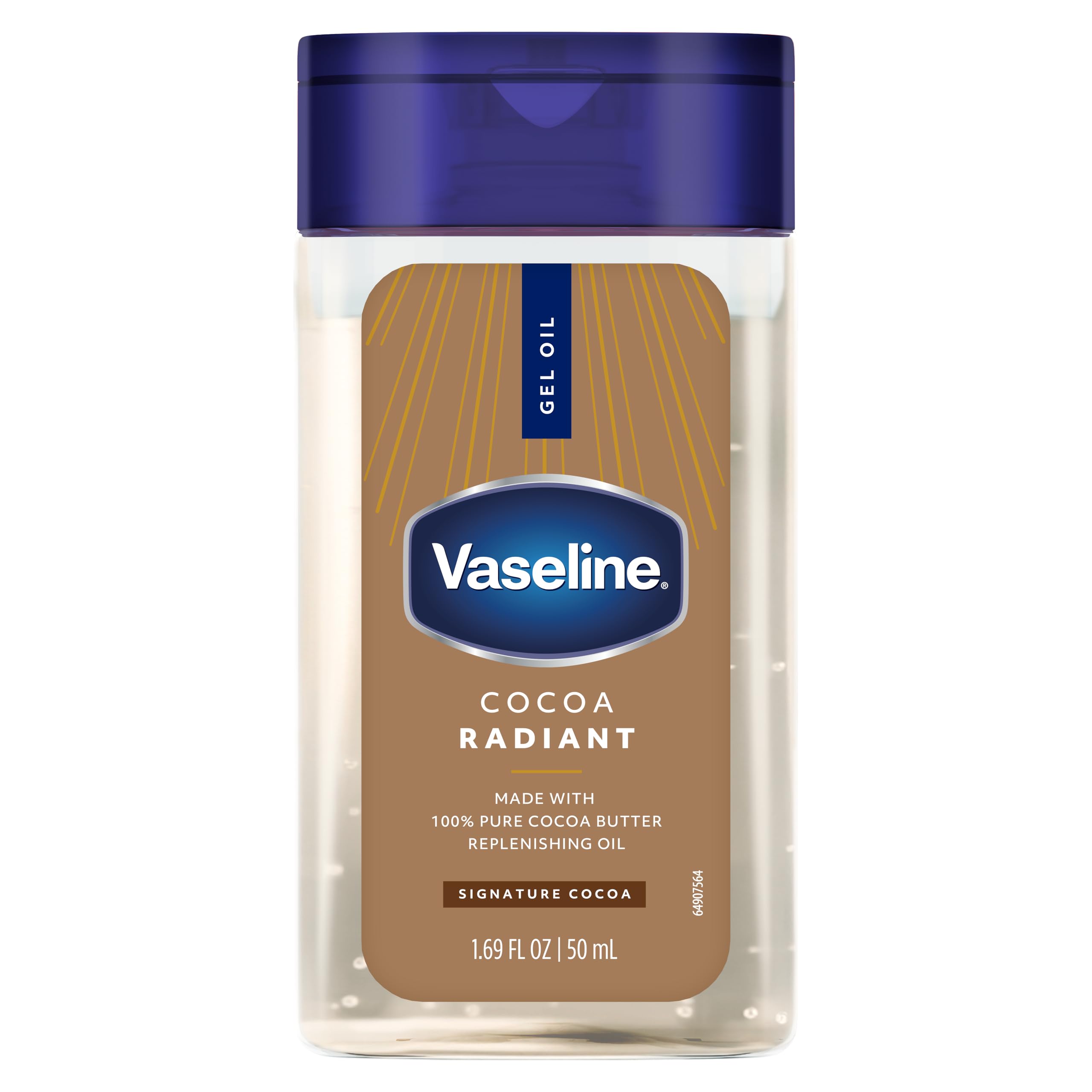 Vaseline Cocoa Radiant Replenishing Oil Gel with Pure Cocoa Butter, Travel Size, 1.69 fl oz, 3 Pack