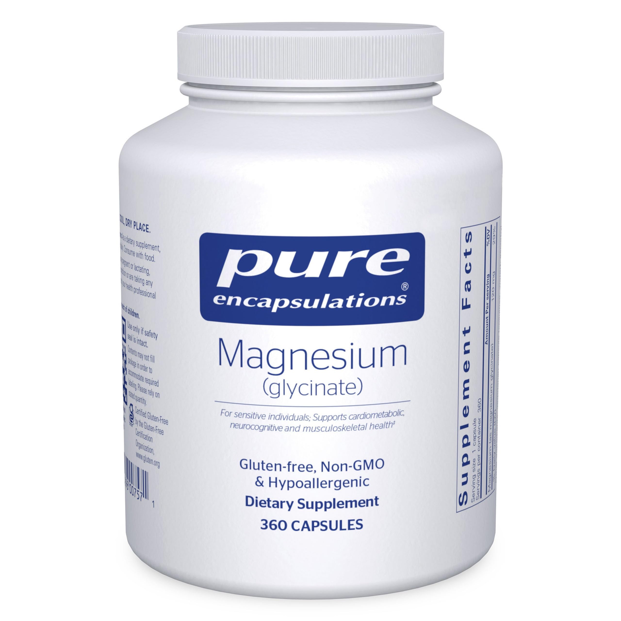 Pure Encapsulations Magnesium (Glycinate), 90 Capsules | Supplement to Support Stress Relief, Sleep, Heart Health, Nerves, Muscles, and Metabolism*, with Magnesium Glycinate