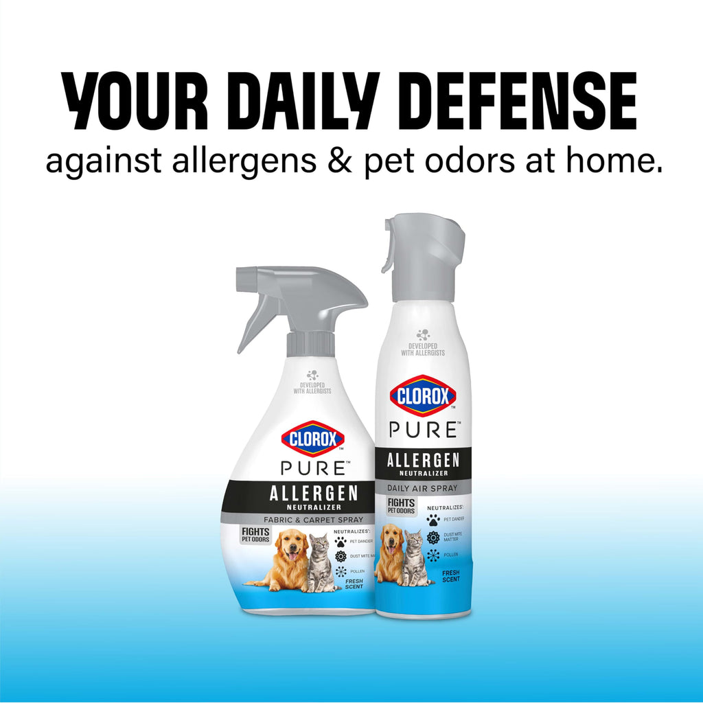 Clorox PURE Allergen Neutralizer Fabric and Carpet Spray, Fights Pet Odors, Fresh Scent, 26 Fl Oz.