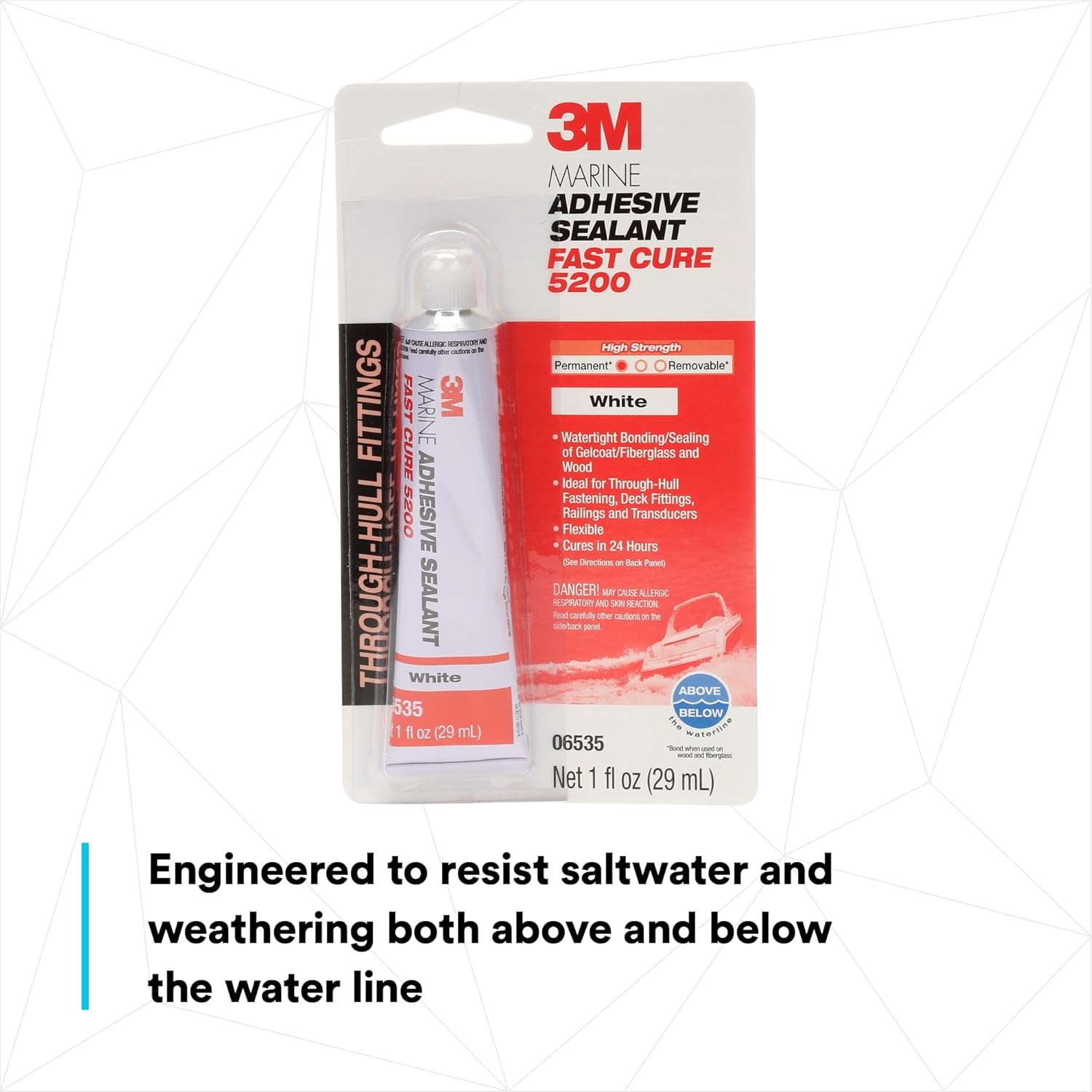 Why Indiglob is the #1 Store for 3M Marine Adhesive Sealant Fast Cure 5200 (05220) Permanent Bonding and Sealing for Boats and RVs Above and Below the Waterline Waterproof Repair, White, 3 fl oz Tube