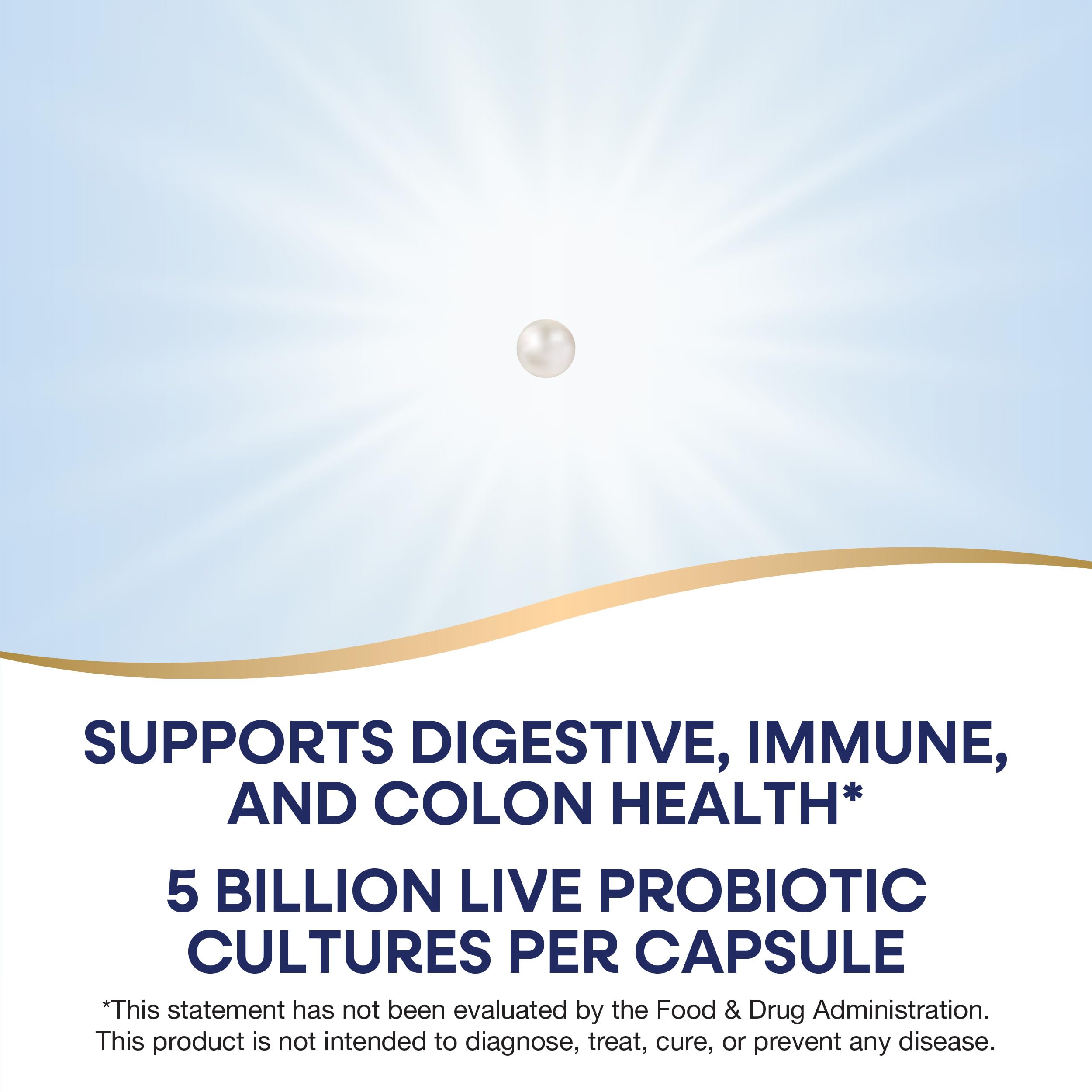 Nature's Way Probiotic Pearls Max Potency Softgels, 5 Billion CFU, 30 ct | Daily Probiotic for Women and Men, Supports Digestive, Immune, Colon Health*, with Lactobacilli and Bifidobacteria strains