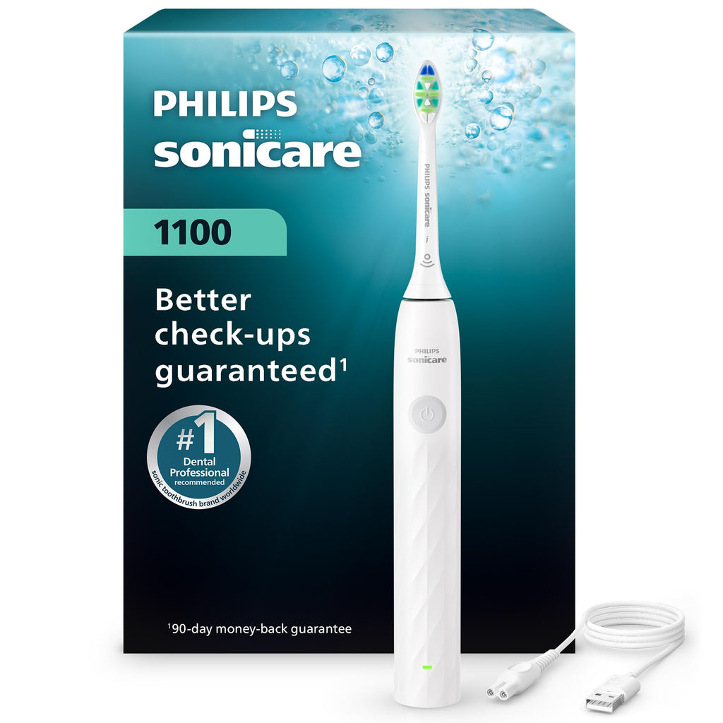 Philips Sonicare 1100 Rechargeable Electric Toothbrush, 1 Brush Head, White