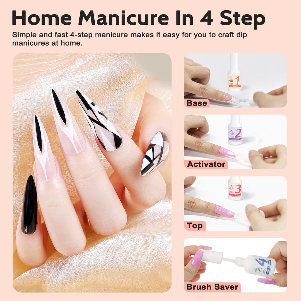 Buy now Lavender Violets Dip Powder Liquid Set with Activator, Base Top Coat and Brush Saver 0.5oz/Bot Nail File Necessary Tools for Dipping Powder Acrylic Manicure Pedicure J775 at indiglob india
