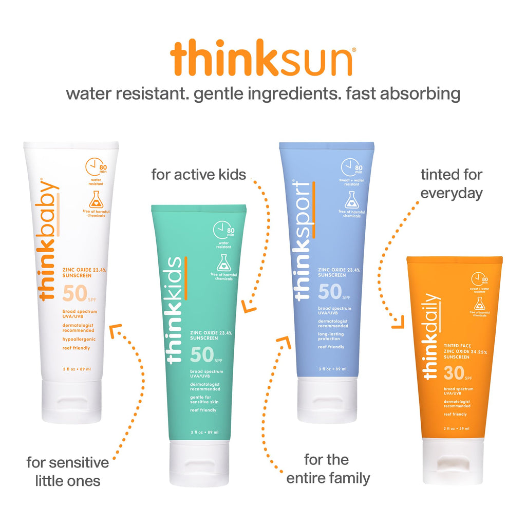 Thinkdaily Tinted Sunscreen for Face SPF 30 Mineral Zinc Oxide, 2 Fl Oz