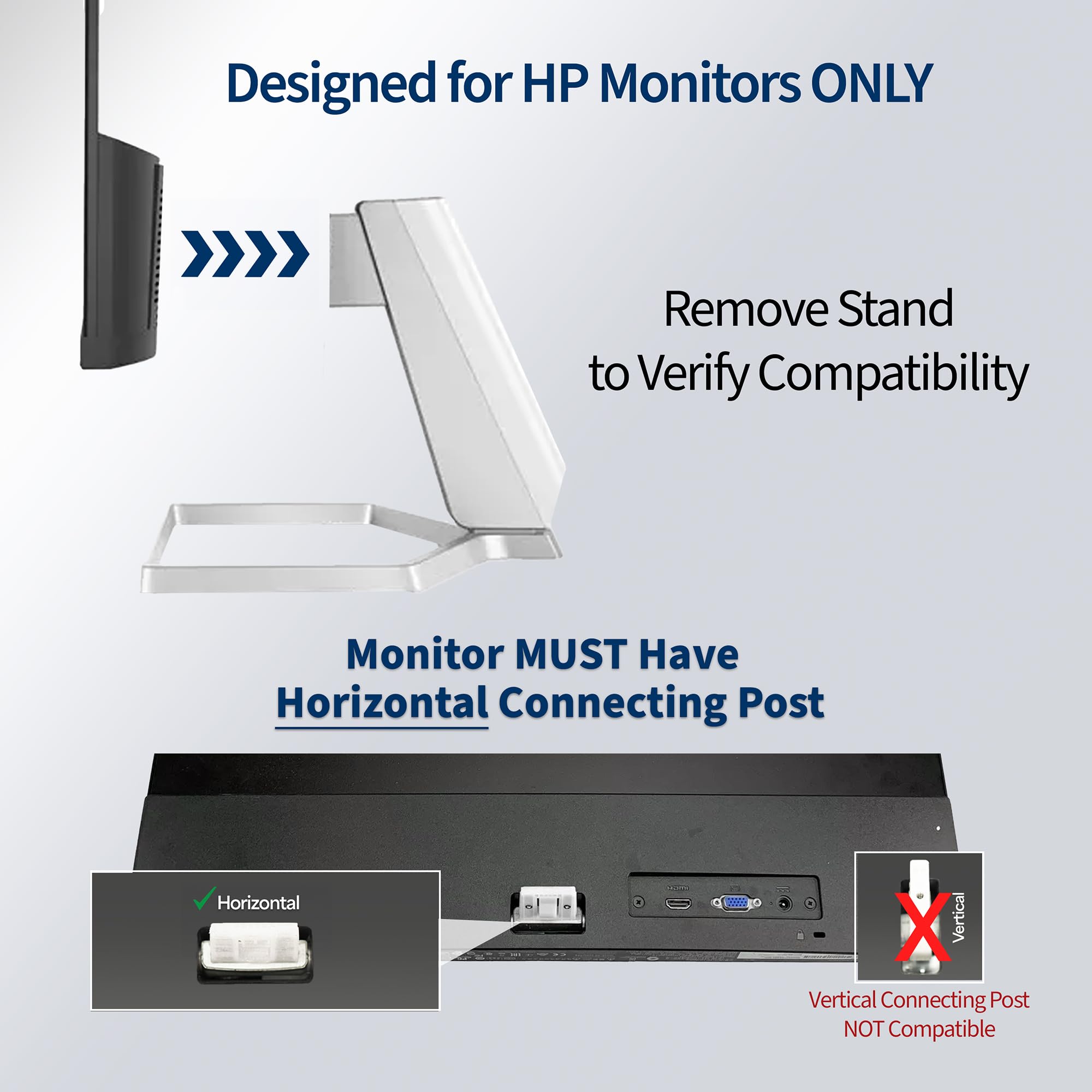 Buy now VIVO Quick Attach VESA Adapter Designed for HP Monitors 27er, 27es, 27ea, 25er, 25es, 24ea, 24es, 23er, 23es, 22er, 22es, 22f, 23f, 24f, 25f, 27f, 27fw VESA 75x75m and 100x100mm, MOUNT-HP27ER at indiglob india