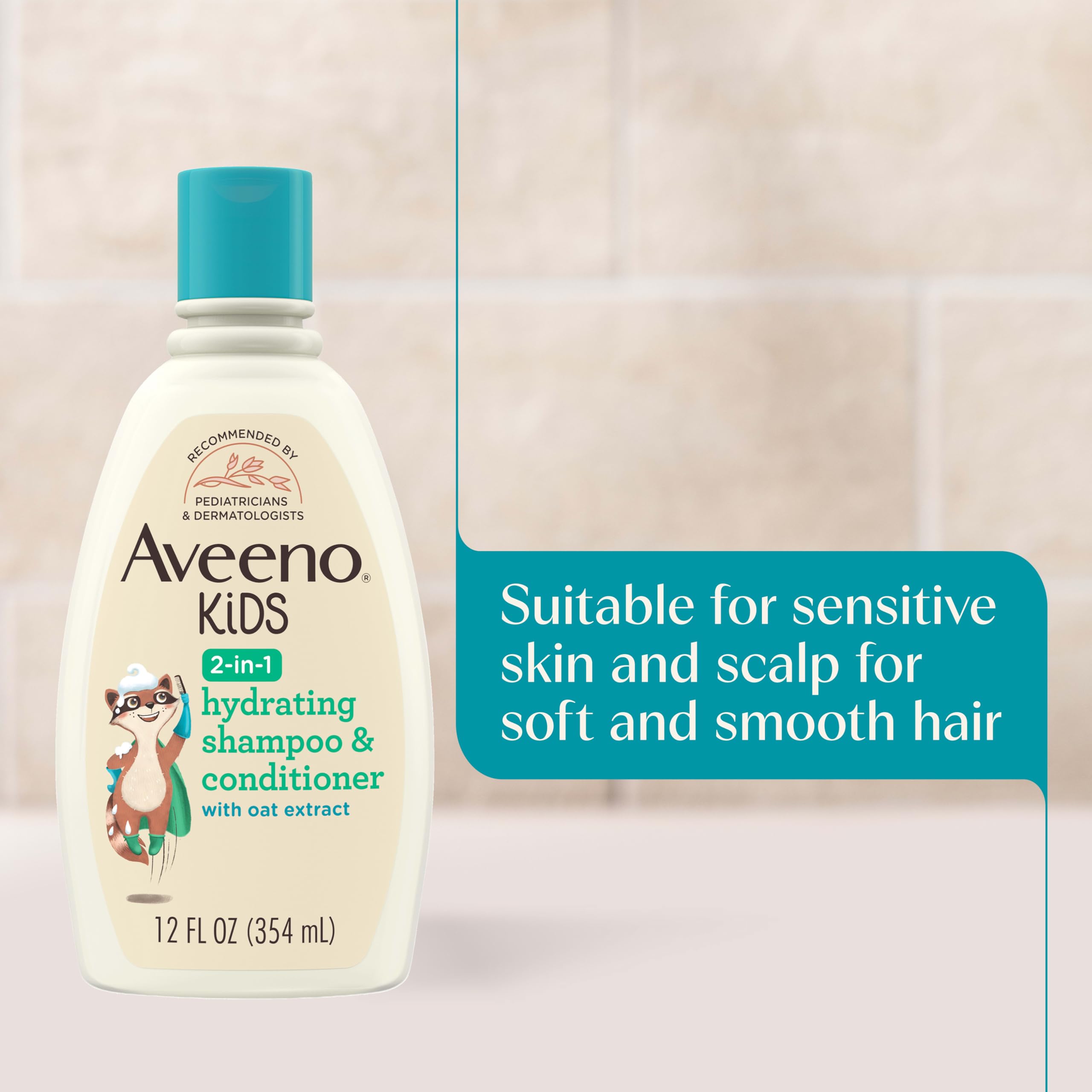 Aveeno Kids Shampoo & Conditioner, Hypoallergenic, 12 fl. oz | Kids Shampoo & Conditioner with Oat Extract, Condition & Detangle Kids Hair, Sensitive Skin and Scalp, Hypoallergenic