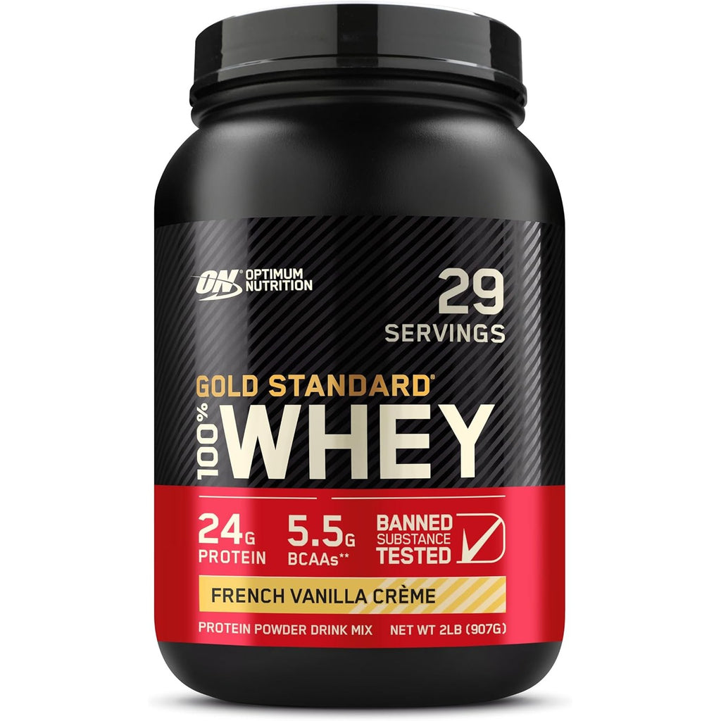Buy now Optimum Nutrition Gold Standard 100% Whey Protein Powder, Banana Cream, 2 Pound (Packaging May Vary) at indiglob india