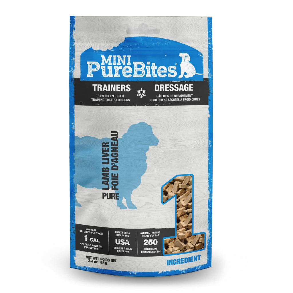 PureBites Mini Lamb Single Ingredient Freeze Dried Dog Treats, 2.4 oz