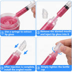 6PCS Refillable Empty Lip Gloss Tubes 8ml, with 5ml Syringes