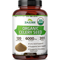 Zazzee USDA Organic Celery Seed 20:1 Extract, 120 Capsules, 4 Month Supply