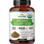 Zazzee USDA Organic Celery Seed 20:1 Extract, 120 Capsules, 4 Month Supply