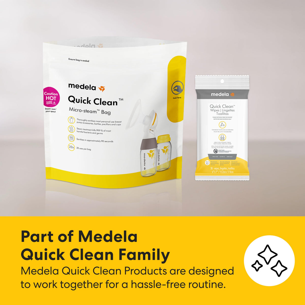 Medela Quick Clean Micro-Steam Bags | Microwave Steam Cleaning Bags | 12Ct