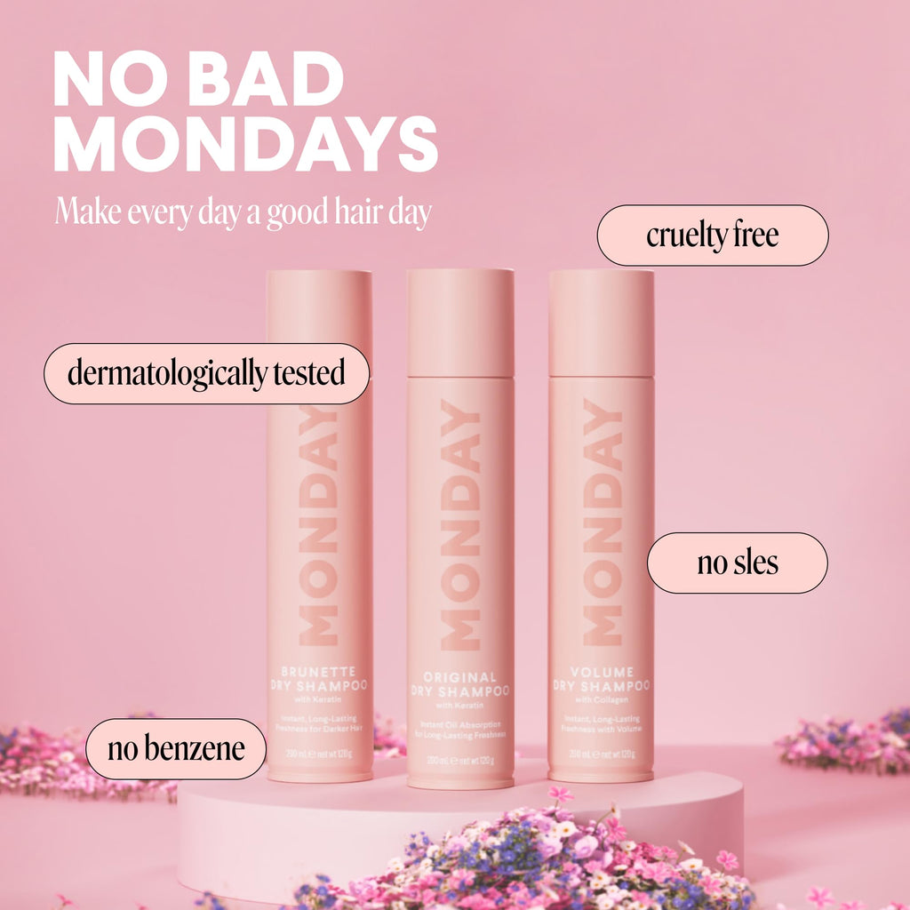 MONDAY HAIRCARE VOLUME Dry Shampoo with Collagen, oil-absorbing ideal for Thin & Fine Hair 200 mL