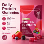 OAKA Protein Gummies, 20g Protein per Day, Zero Sugar, 60 Gummies