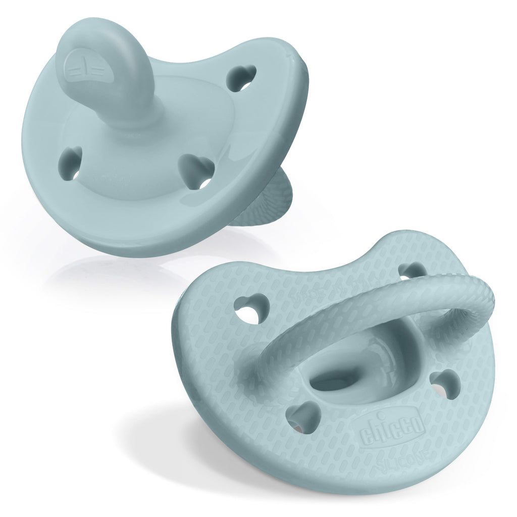Buy now Chicco PhysioForma Silicone Orthodontic Pacifier, 0-6m | 100% Soft Silicone | Supports Breathing & Oral Development | Satin-Textured Nipple | Includes Sterilizing Case | BPA Free | Blue/Green, 2pk at indiglob india