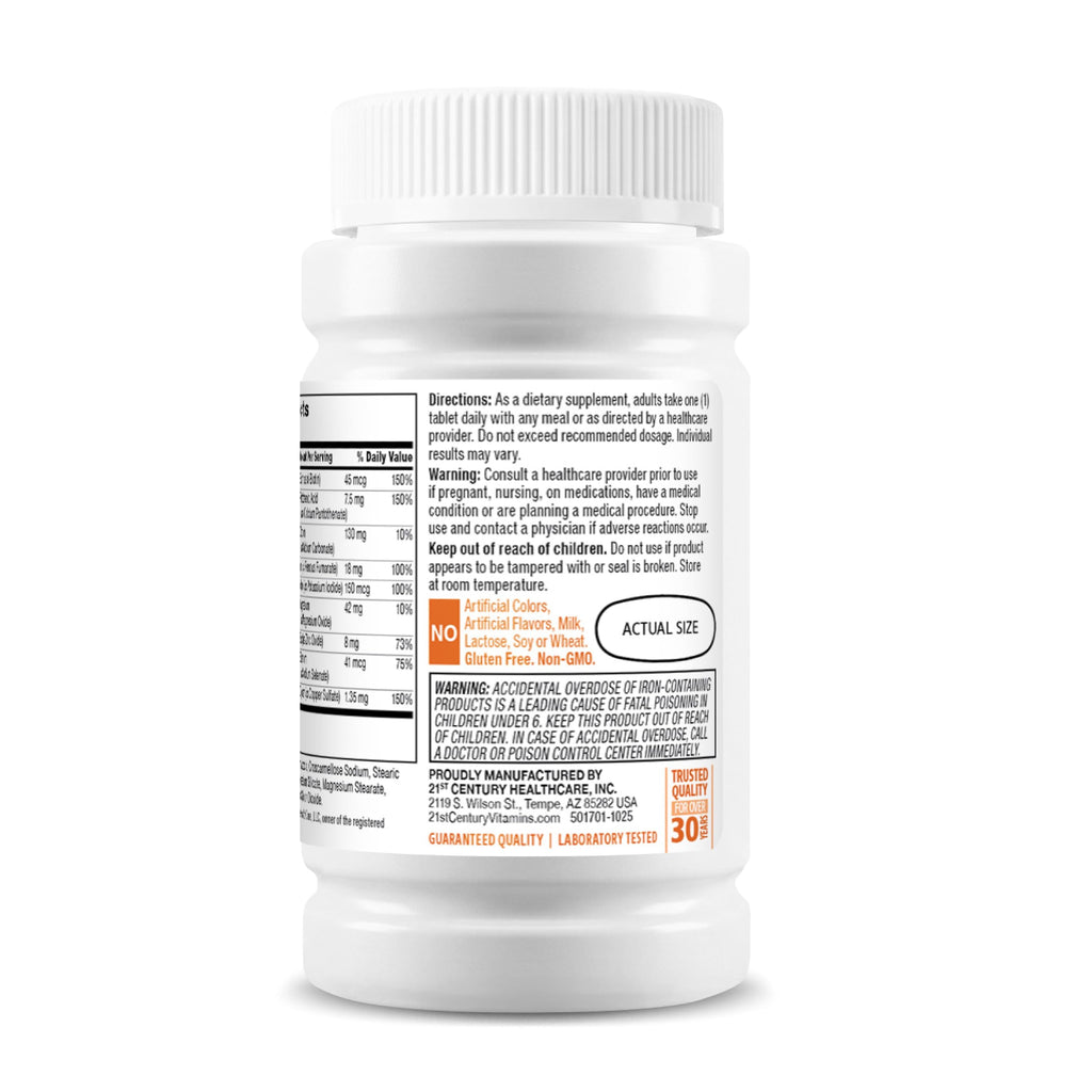 21st Century One Daily Women's Multivitamin Tablets, 100 Count | Complete Daily Multivitamin & Multimineral, Compare VS. One A Day® Women's, Women with 16 Essential Nutrients for Energy