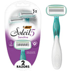 BIC Soleil 5 Sensitive Womens Disposable Shaving Razors, 2 Count, 5 Blades