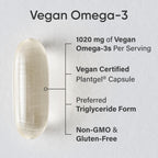 Sports Research® Vegan Omega-3 Algae Oil 1040mg, 60 Count Plantgels™ | Triglyceride Form EPA & DHA - Vegan, Non-GMO, Carrageenan-Free Softgel