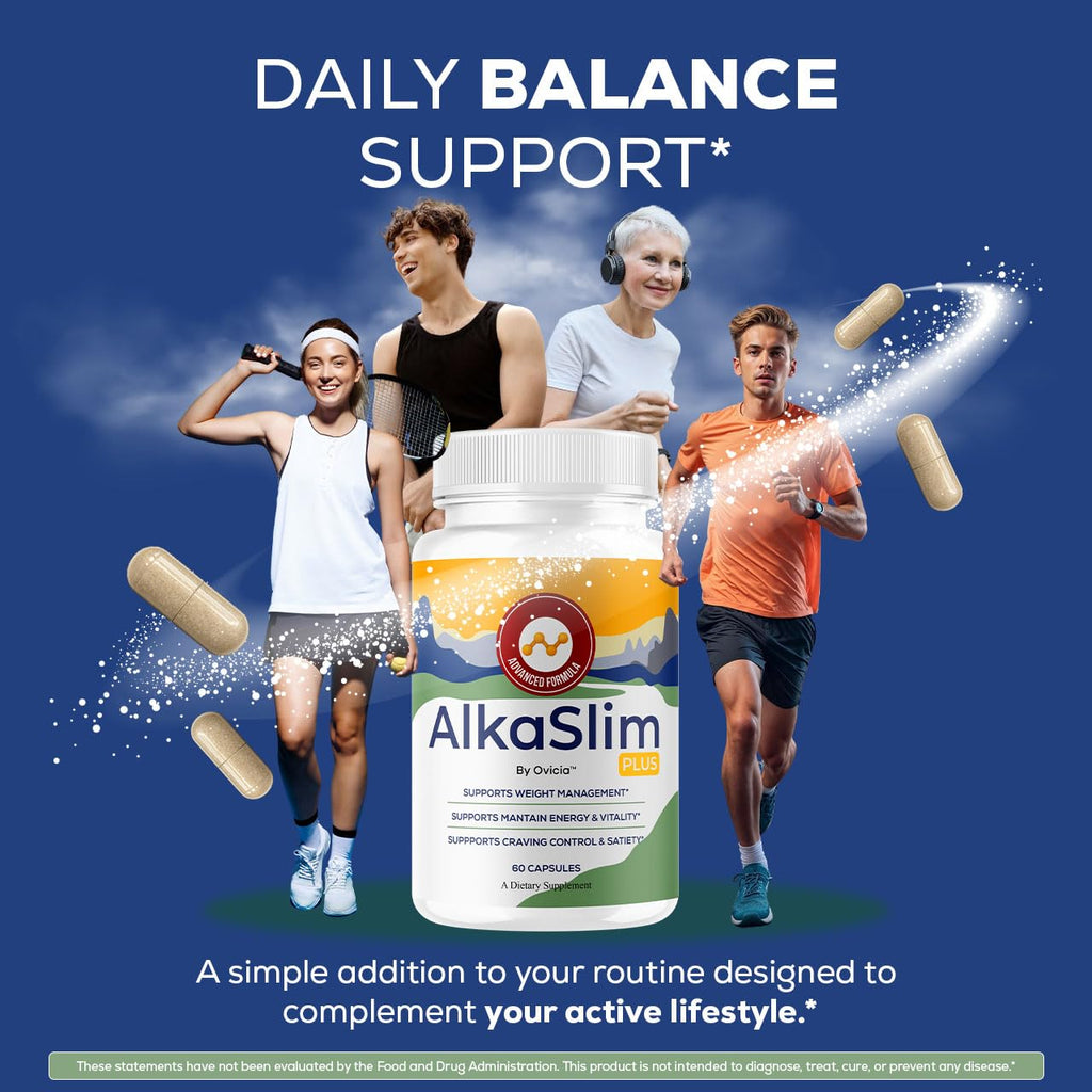 Alka Slim Plus Capsules - Official AlkaSlim Plus Advanced Formula with All Natural Ingredients, Premium Pills Maximum Strength for Wellness & Overall Health Support, 60 Capsules for 1 Month