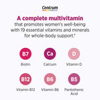 Centrum Complete Multivitamin Supplement, 30 Count | Hot Flash Support Menopause Support Tablets, with Clinically Studied geniVida, Gluten Free, Non-GMO Ingredients