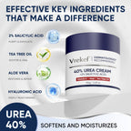 Urea Cream 40 Percent with 2 Percent Salicylic Acid, Foot & Hand Cream for Dry Cracked Heels, Callus Softener for Feet, Exfoliating Foot Cream for Rough Thick Skin, 5.29 oz