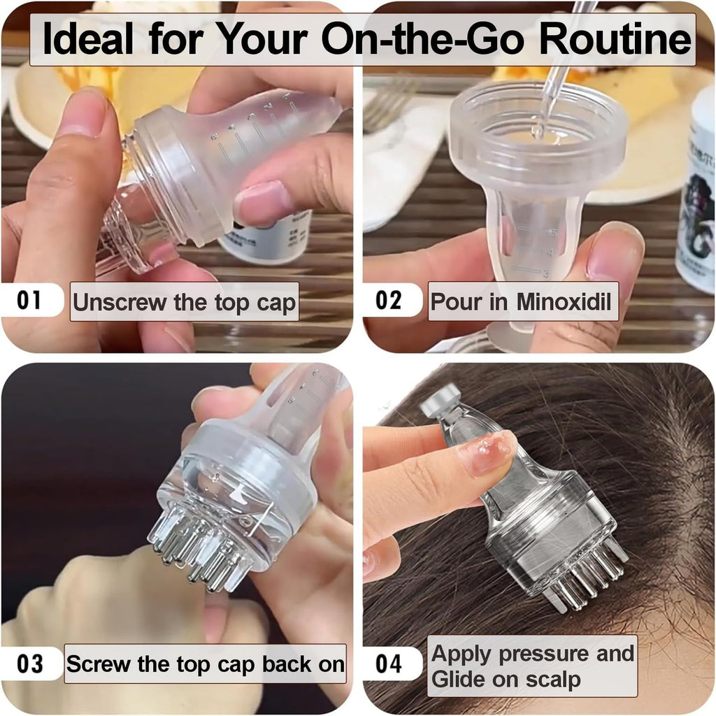 Angel Kiss Minoxidil Applicator, Hair Oil Applicator, Scalp Applicator Tool | Oil Dispenser for Hair: Fast Efficient Delivery to Hair Roots, Messy-Free, Waste-Free, Scalp Massage Compact Minoxidil Bottle