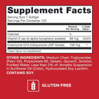 Qunol Ultra CoQ10 100mg, 3X Better Absorption, Antioxidant, 120 Softgels | #1 Cardiologist Recommended Supplement for Heart Health, Coenzyme Q10 Supplement to support Vascular Health & Cellular Energy