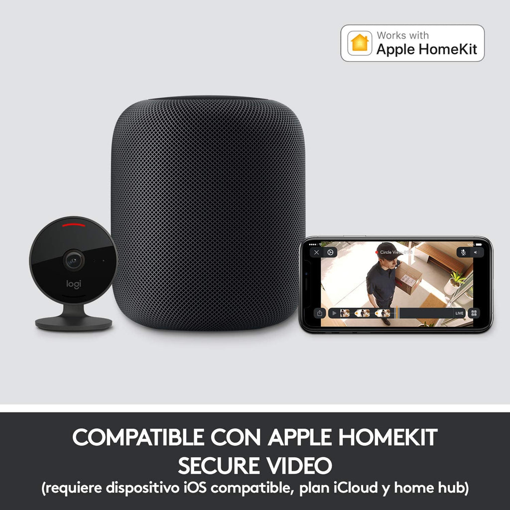 Buy now Logitech Circle View Weatherproof Wired Home Security Camera with Logitech TrueView Video, 180° Wide Angle, 1080p HD, Night Vision, 2-Way Audio, Tilt Encrypted, Apple HomeKit Secure Video (Renewed) at indiglob india