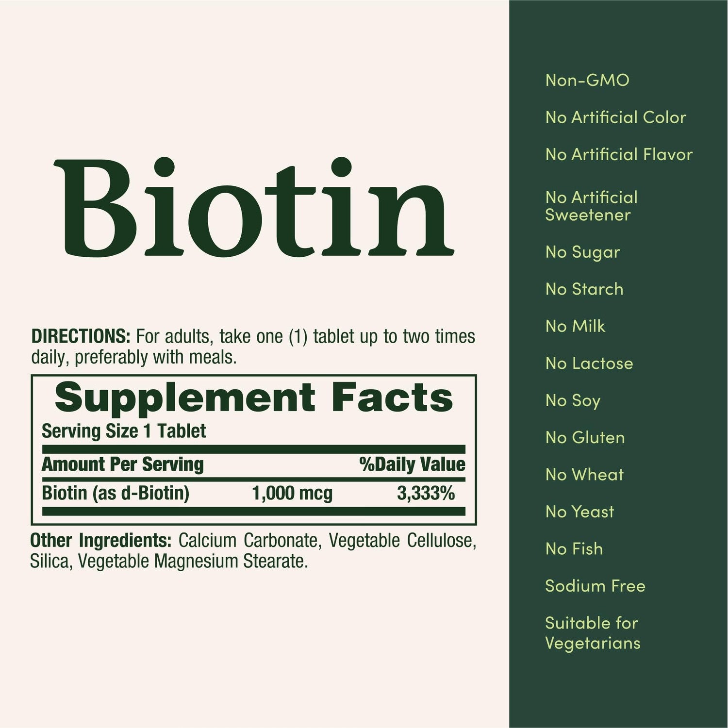 Nature's Bounty Biotin, 1000 mcg, 100 Tablets | Supports Metabolism for Energy and Healthy Hair, Skin, and Nails